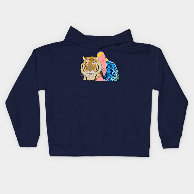 Abstract Tiger and Man Kids Hoodie by ellenhenryart